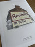 Hull Attractions of the Avenues Watercolour Print A4 / Chant's Ave