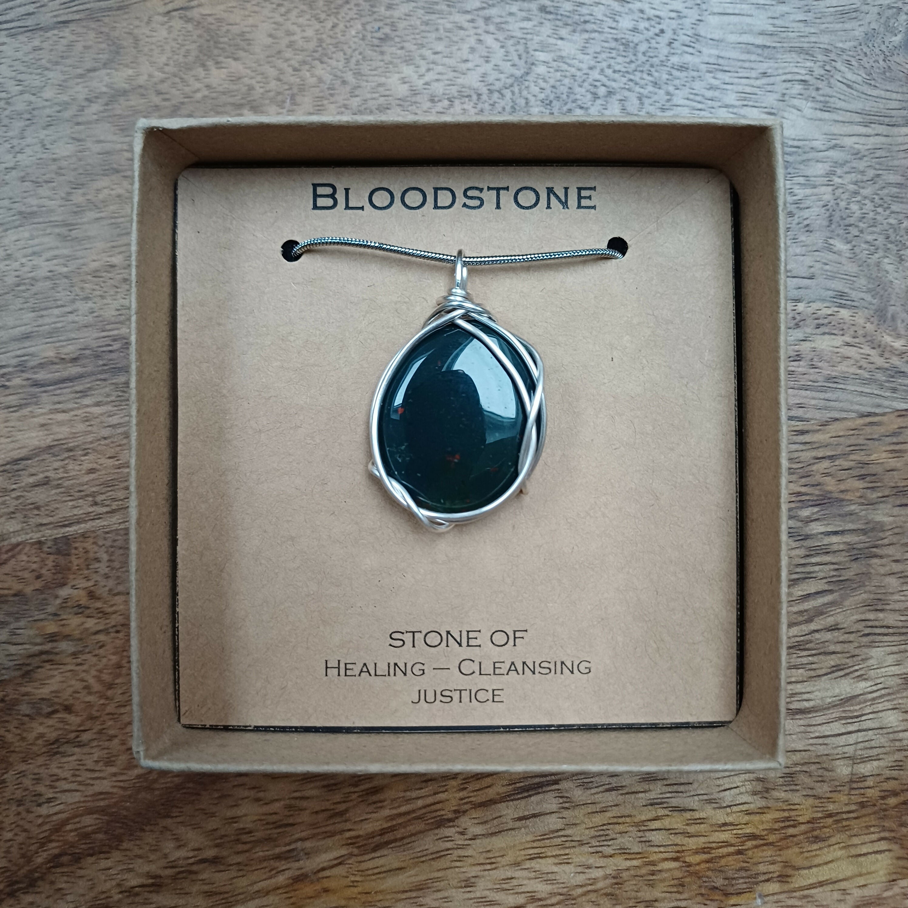 Bloodstone Wire Wrapped Pendant