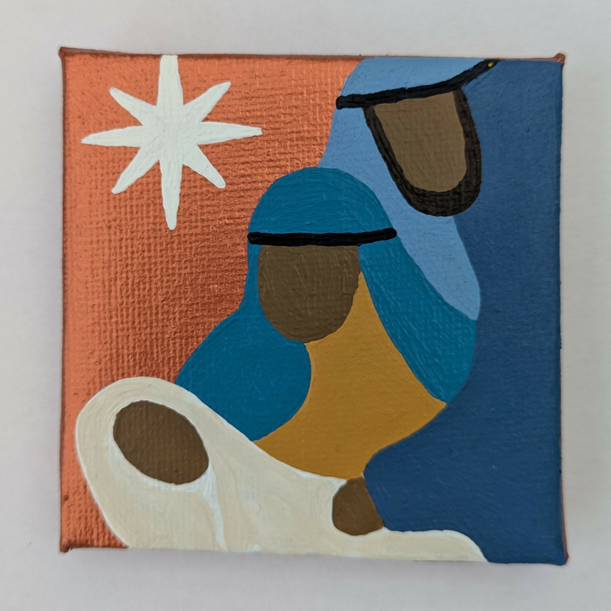 Mini Canvas Nativity Christmas Decoration