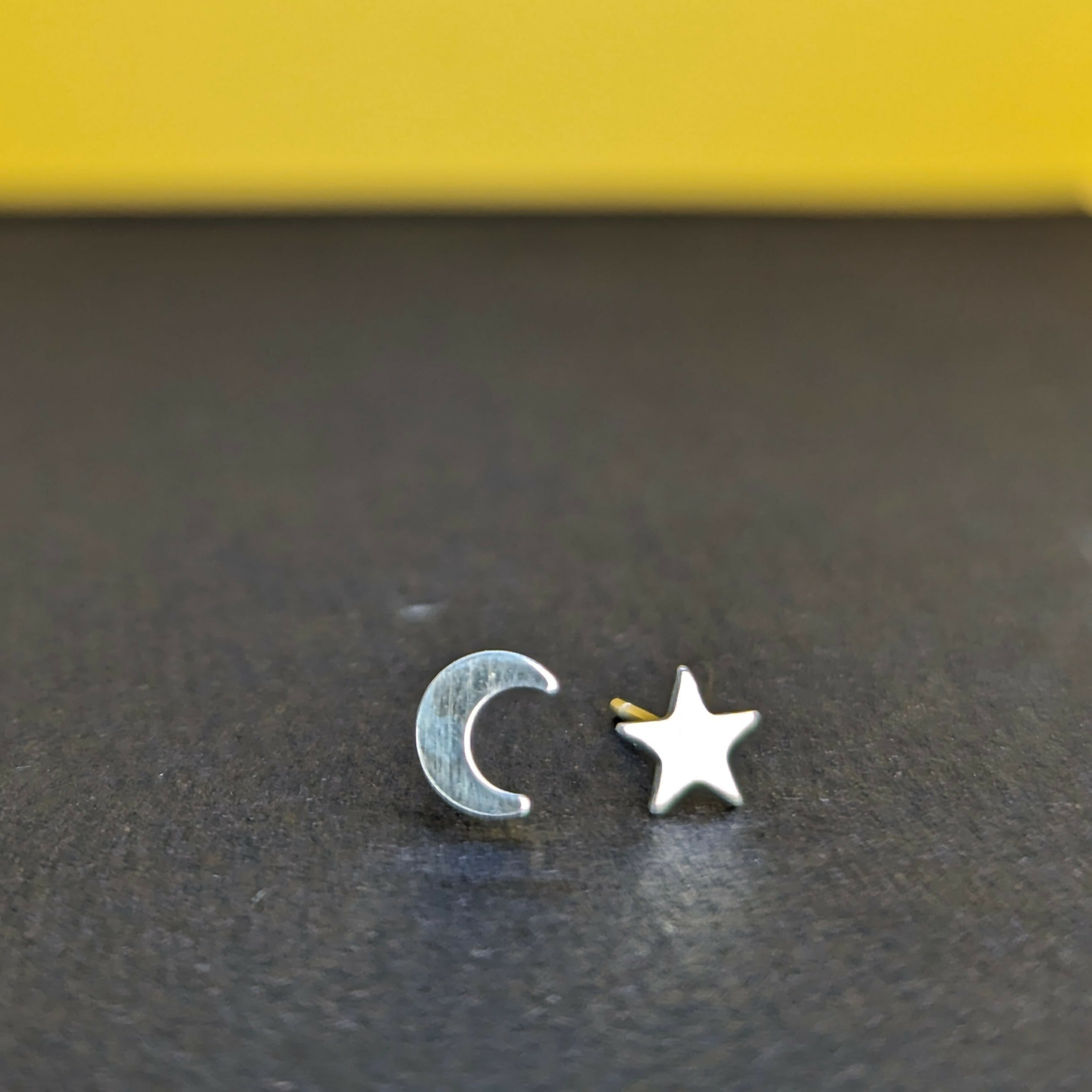 ‘Moon and Stars" Sterling Silver Moon-Star Stud Earring