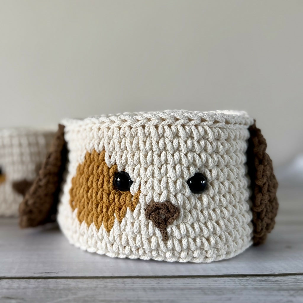 Crochet Puppy Basket