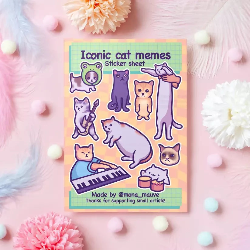 Sticker Sheet - Cat Themed