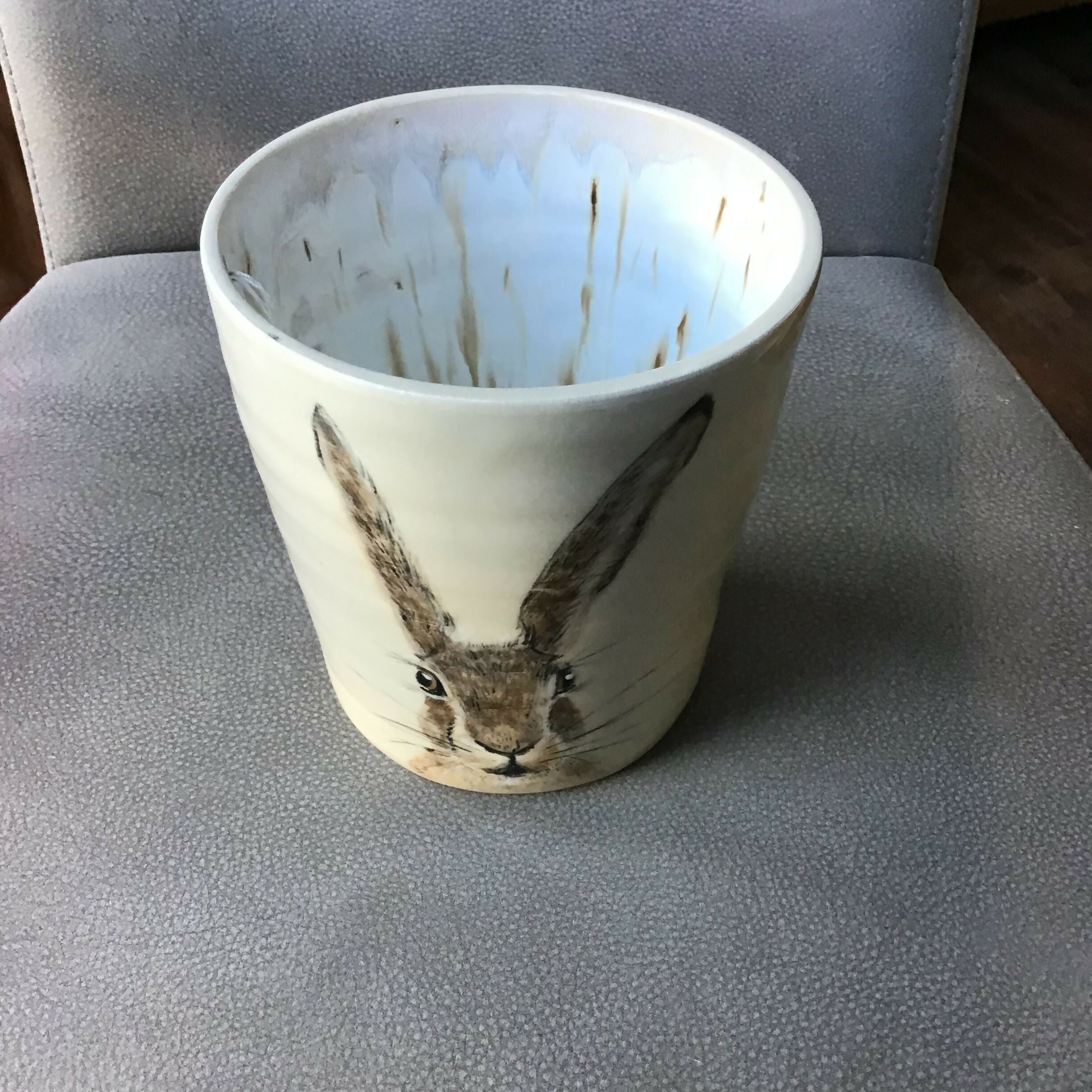 Handpainted Hare Vase