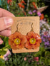 REAL ORANGE PRIMROSE EARRINGS