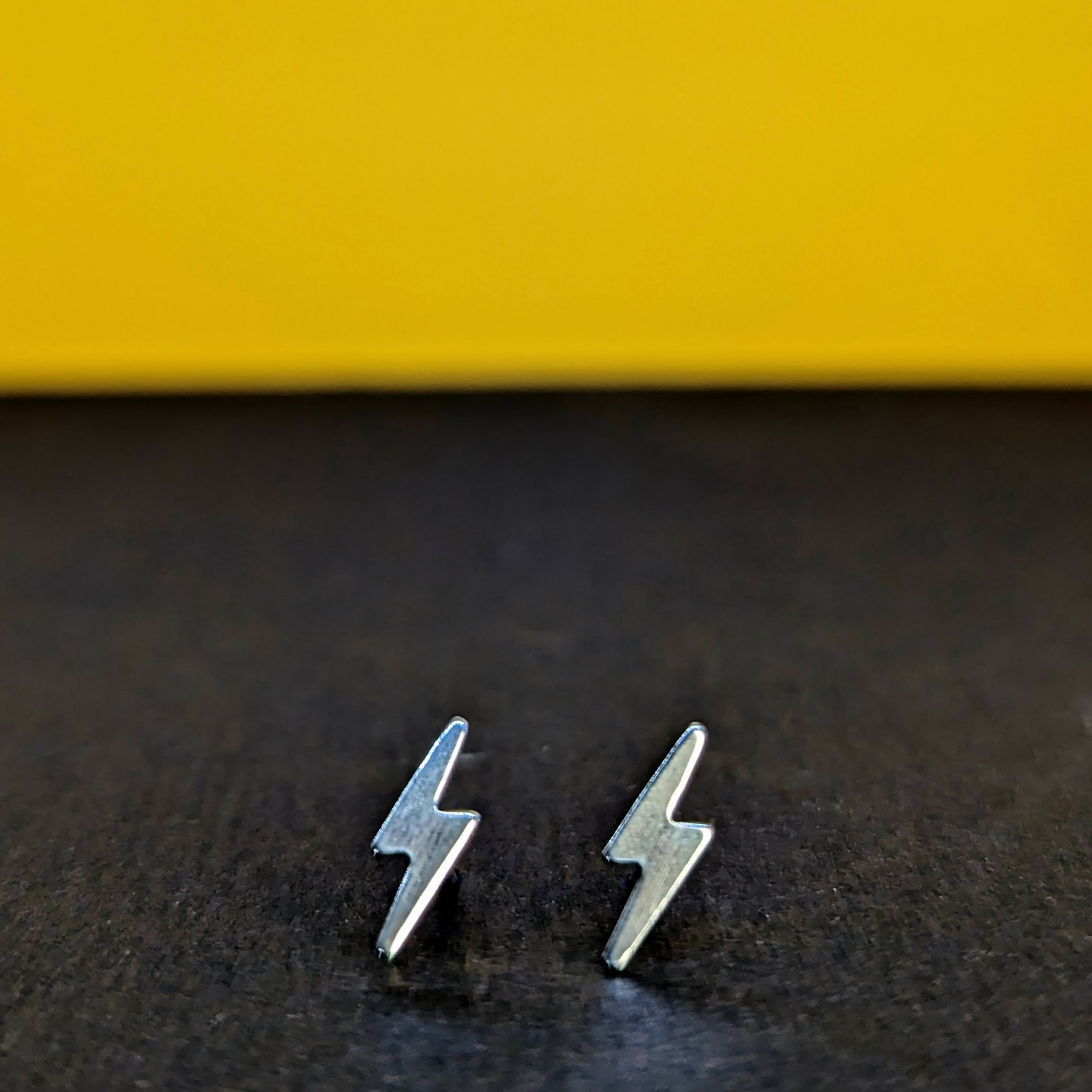 'Electra' Sterling Silver Tiny Lightning Stud Earring