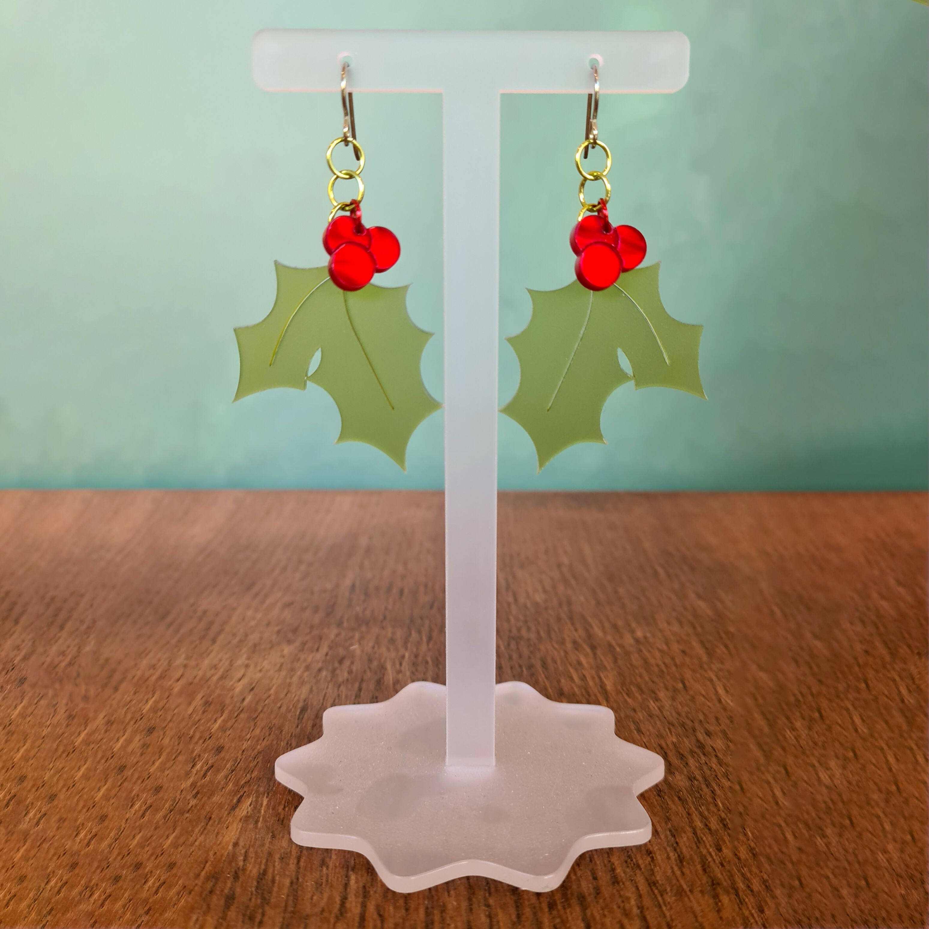 Mistletoe / Holly Earrings - Waste Not Earrings