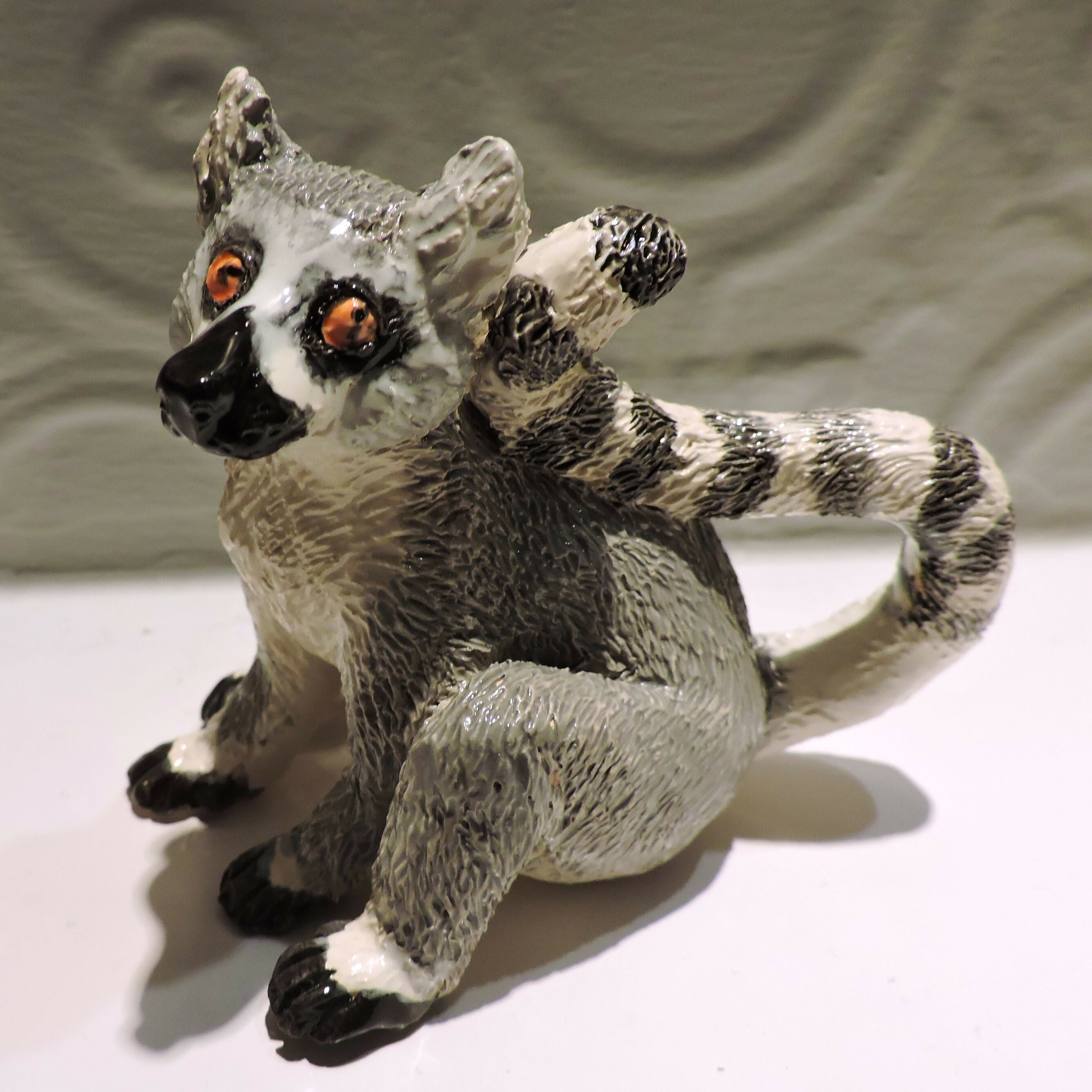 Ceramic Ring tailed lemur sculpture