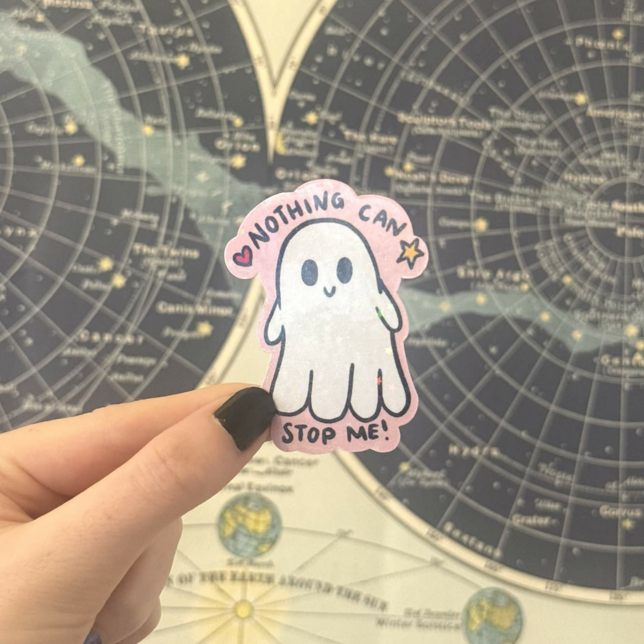Nothing Can Stop Me Motivational Ghost Holographic Vinyl Sticker