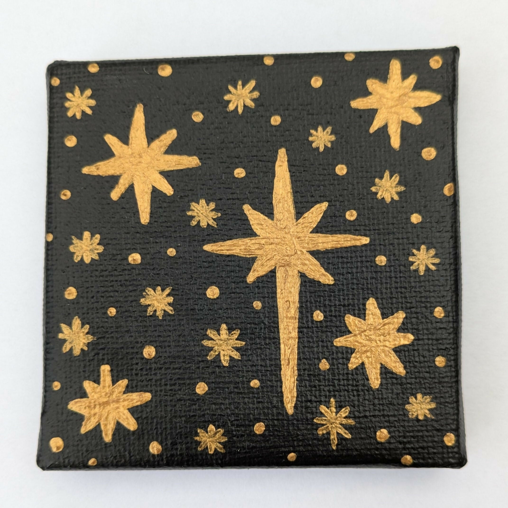 Mini Canvas Stars Christmas Decoration