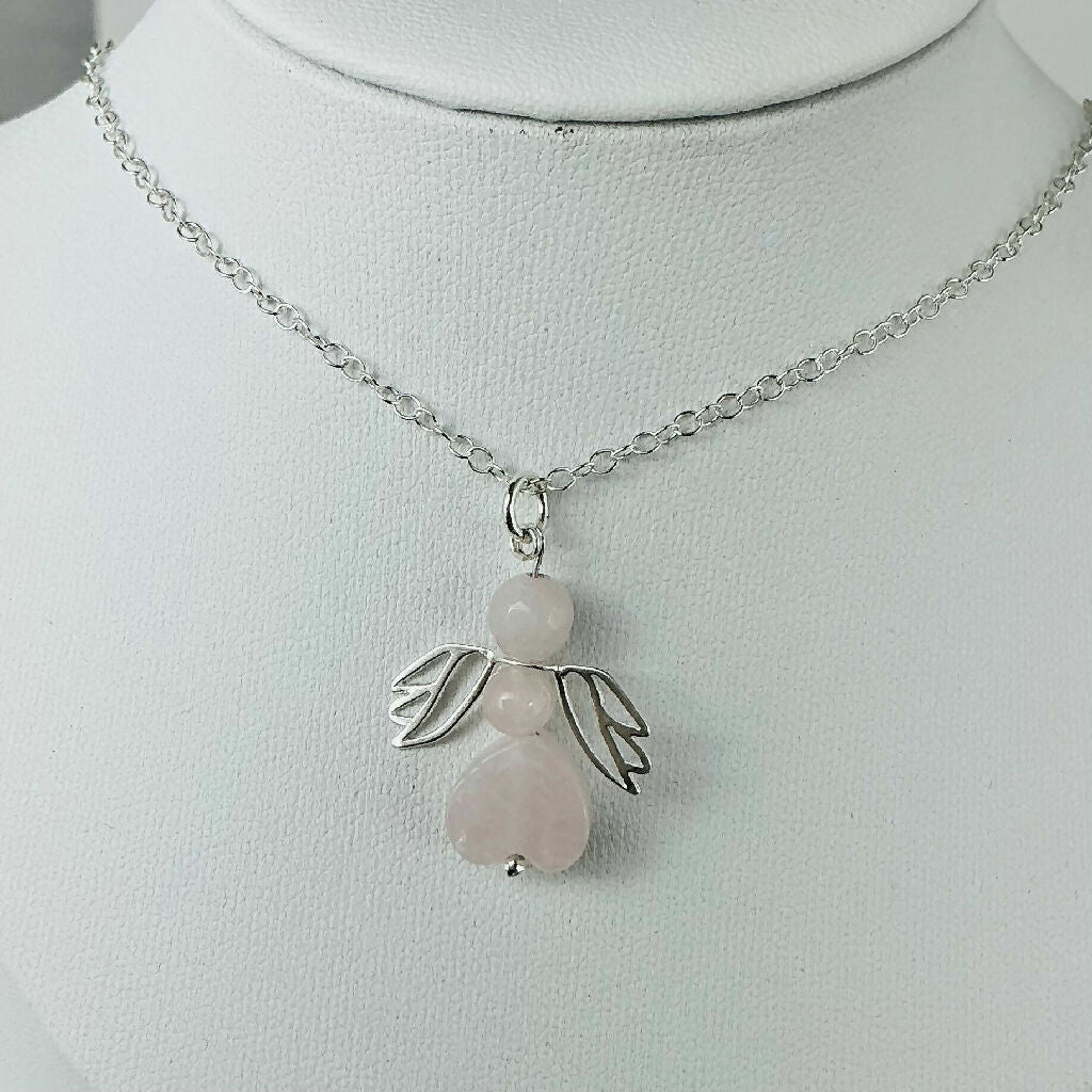 Sterling Silver Fairy / Angel Gemstone Necklace