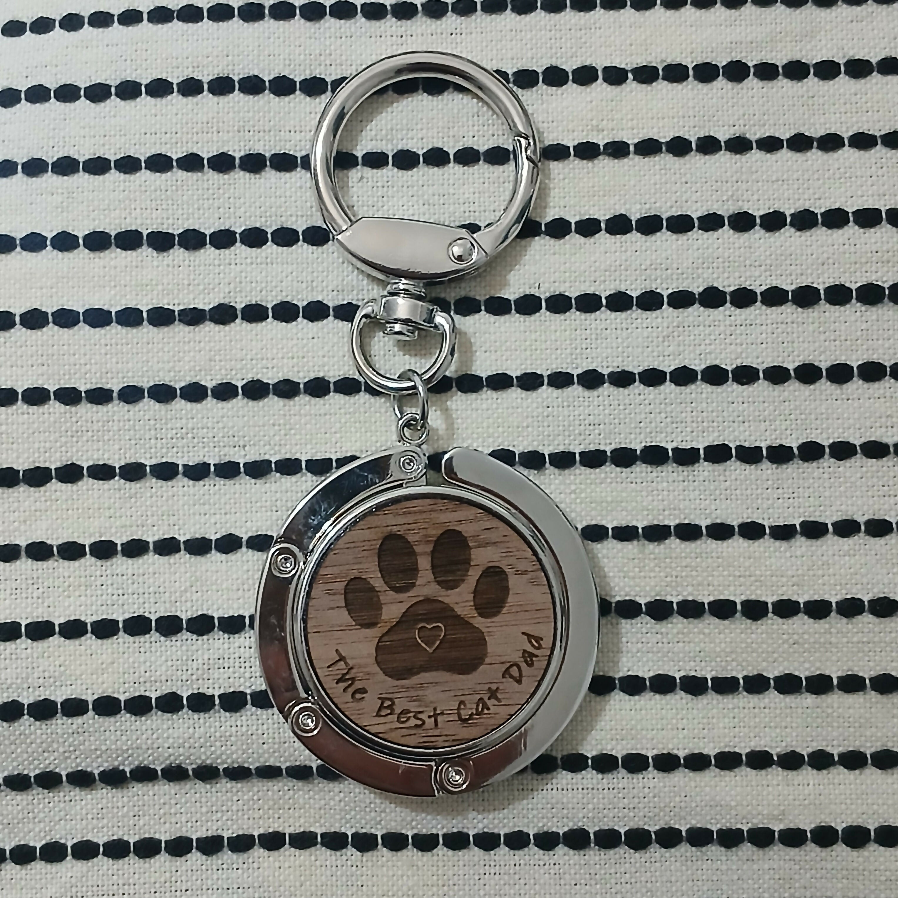 The Best Cat Dad Bag Hanger with Key Ring