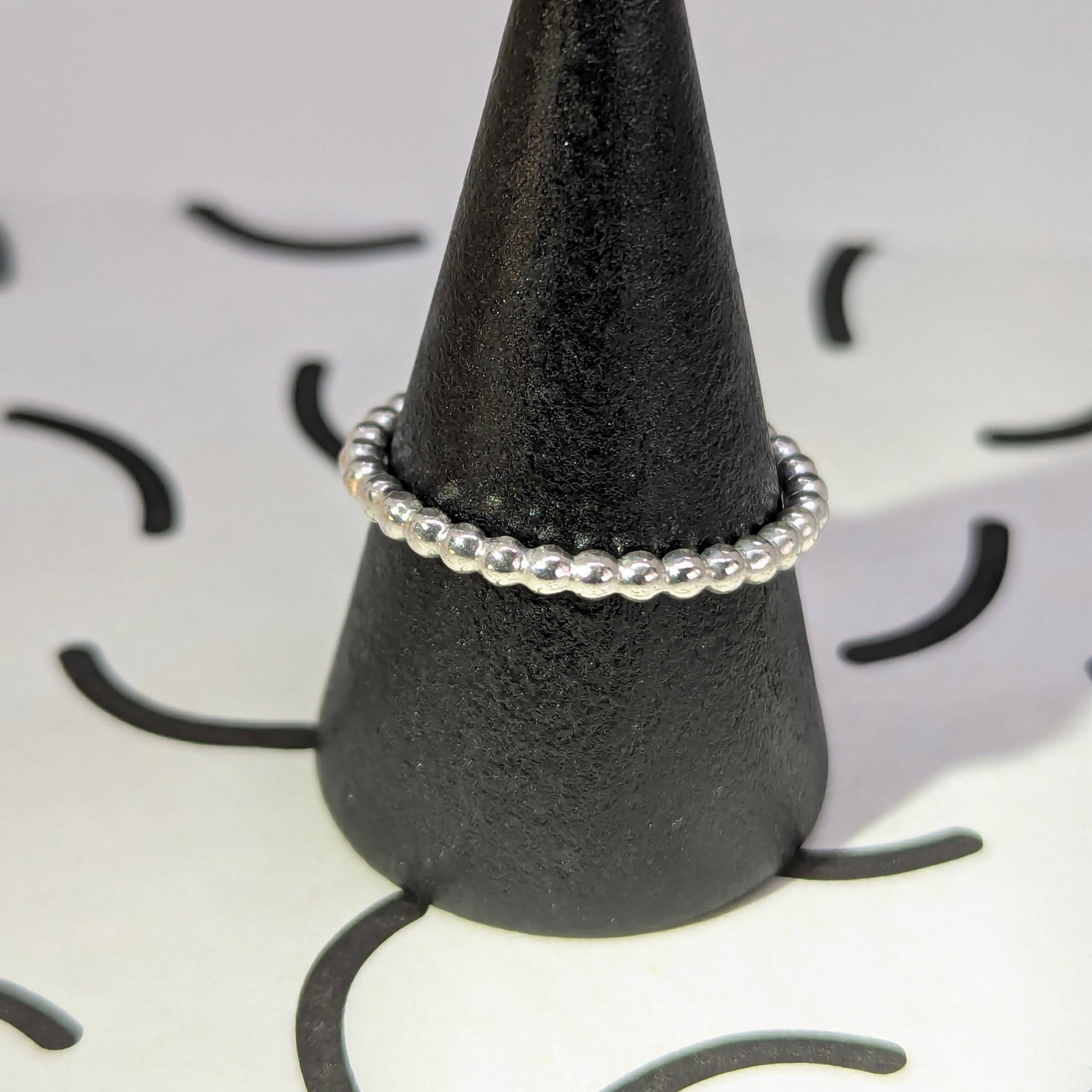 Sterling Silver Beaded Stacker Ring