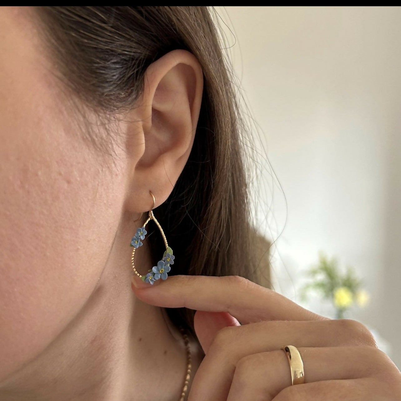 Forget-me-not earrings Big Teardrop