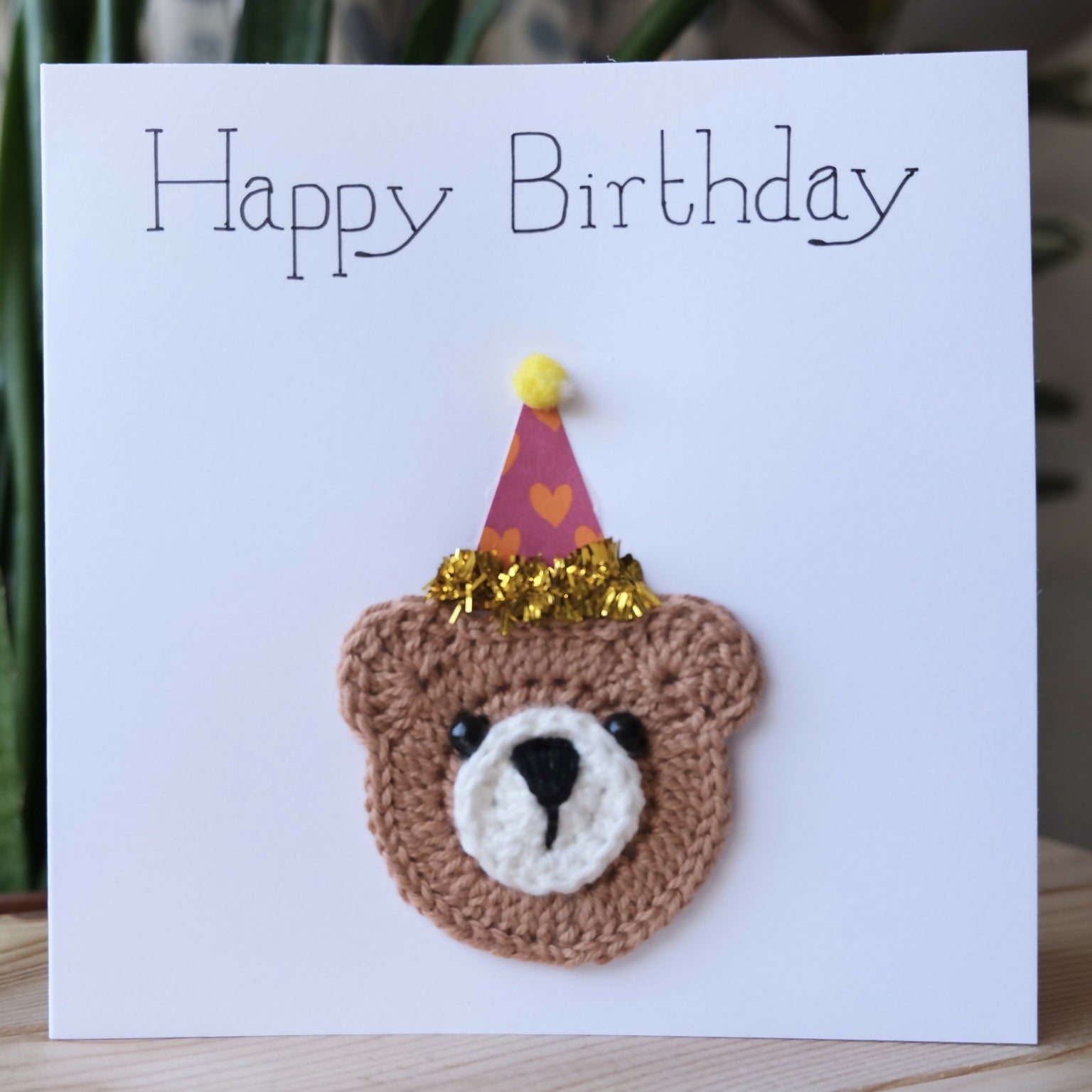 Teddy Bear Crocheted Card