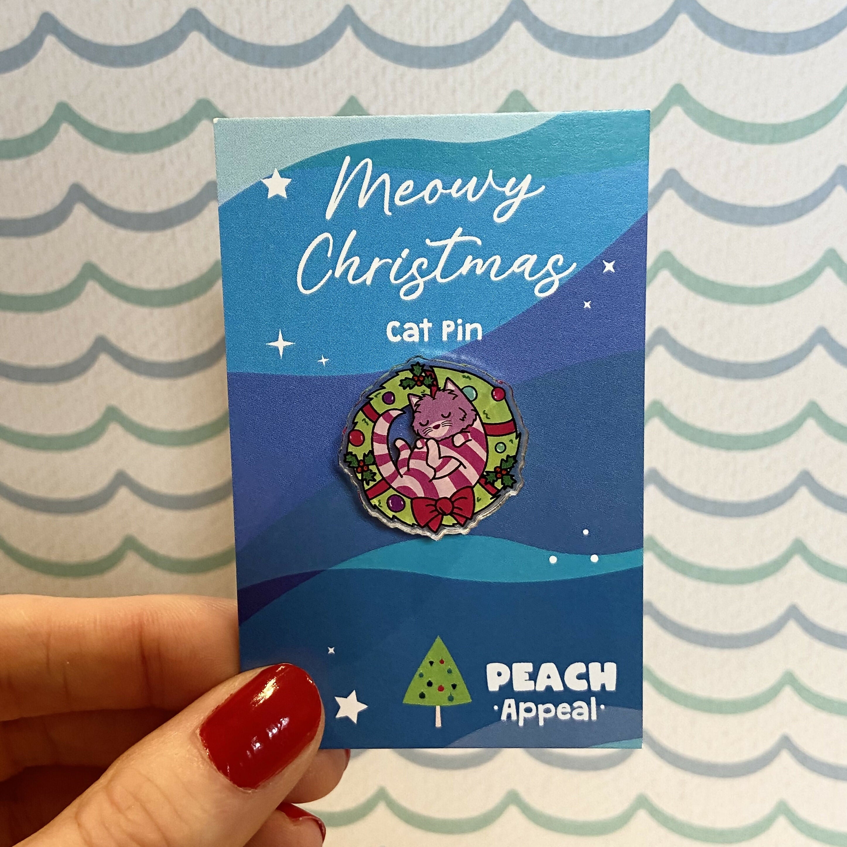 Christmas Cat Pin Badge