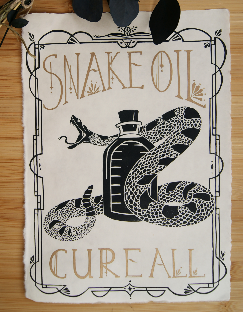 SNAKE OIL LINO PRINT