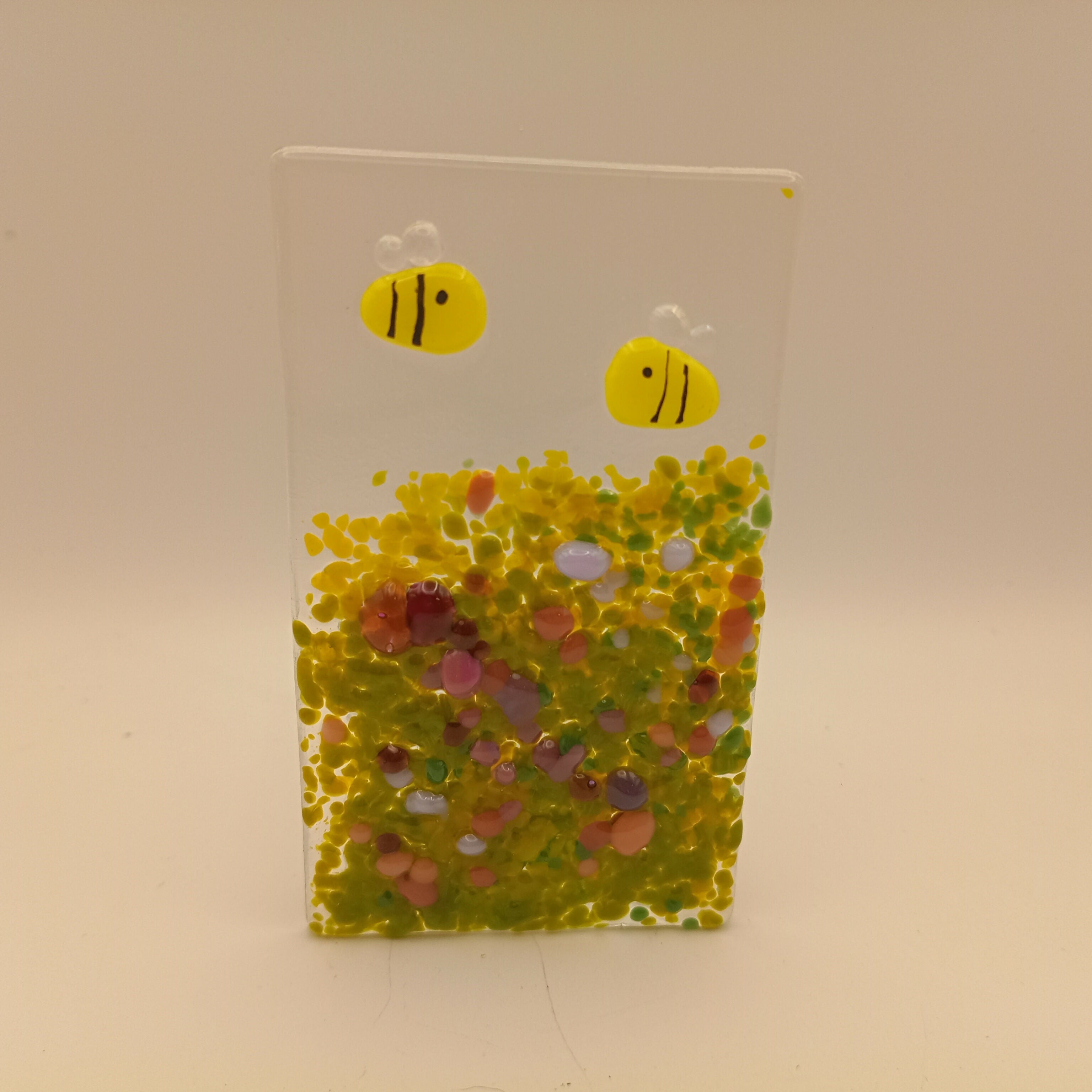 Fused Glass Bee in Meadow Tealight