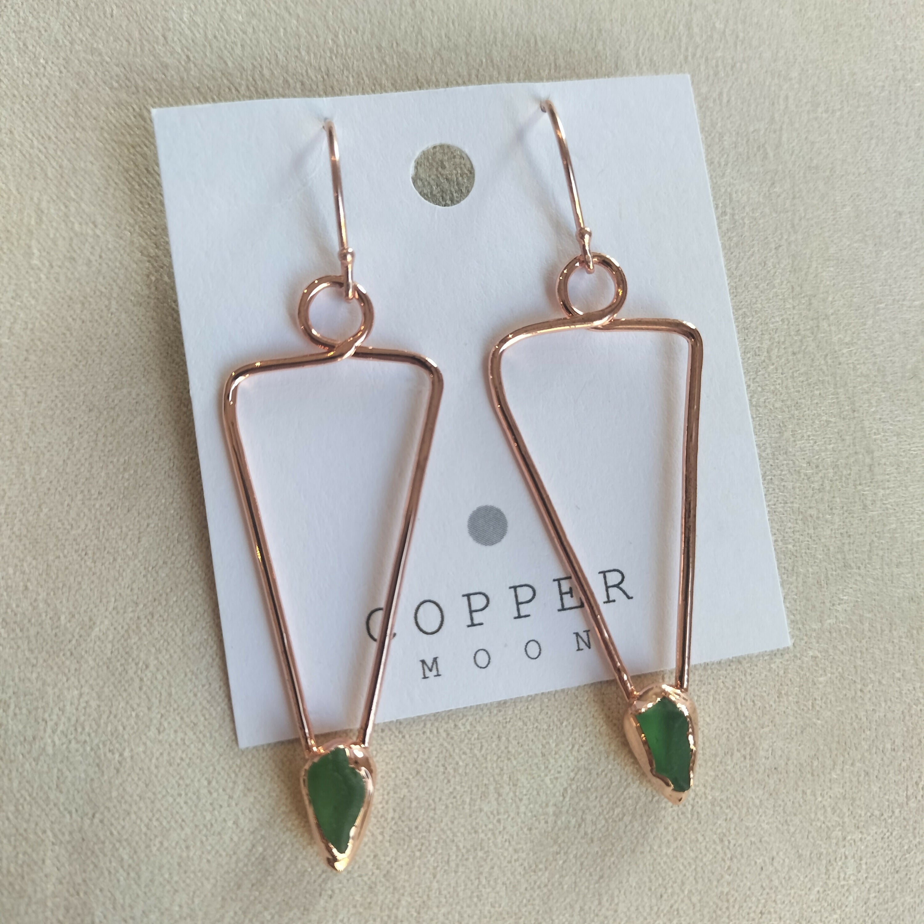 Seaglass Triangle Earrings
