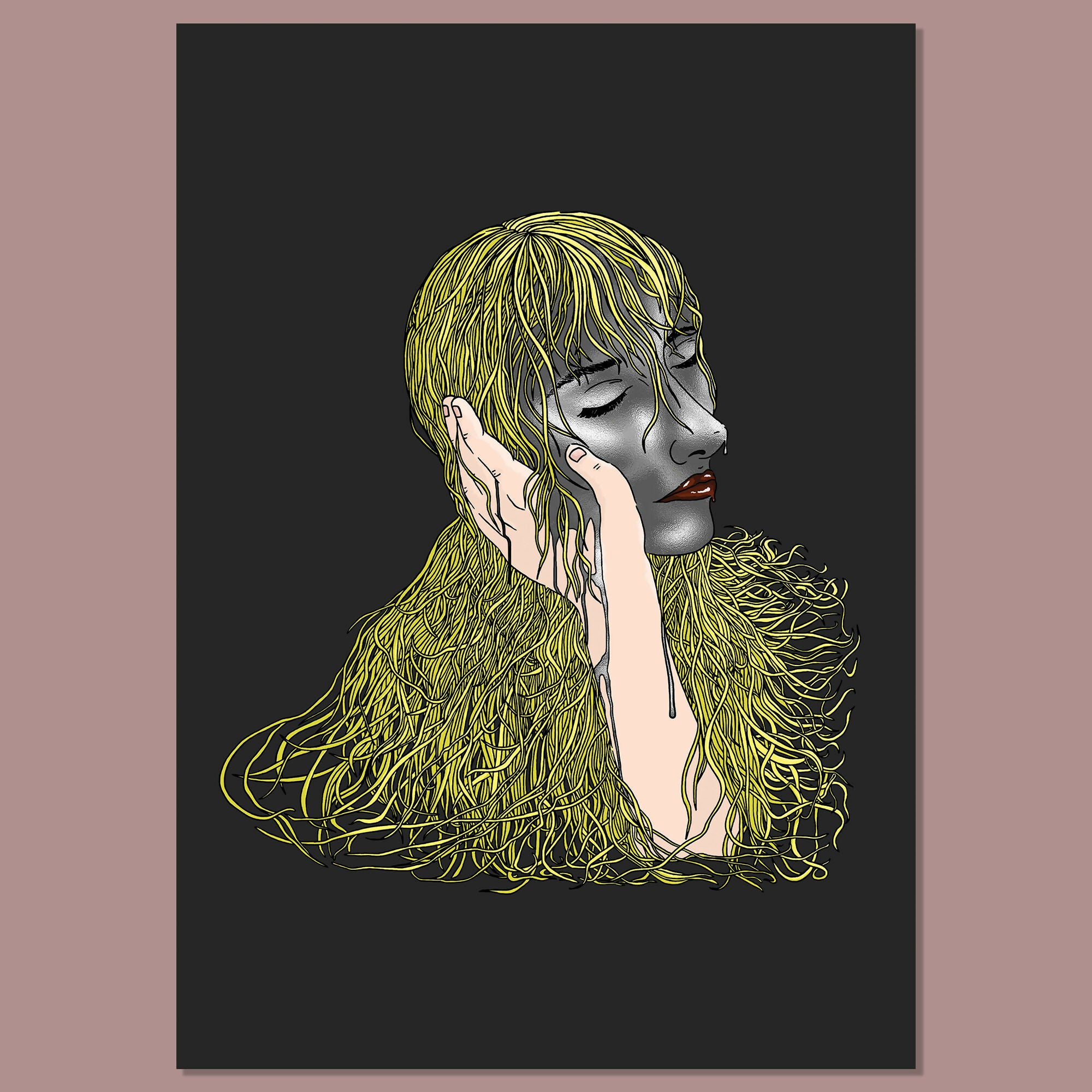 Hard Portrait Illustration Print A3
