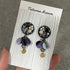 Crystal Embroidery Earrings With Charm