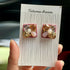 Crystal Embroidery Earrings (Large square)