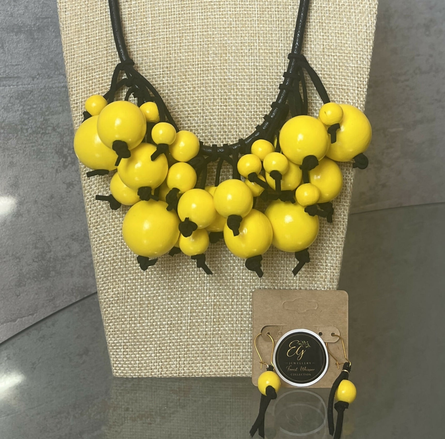 Yellow Necklace & Earrings Set