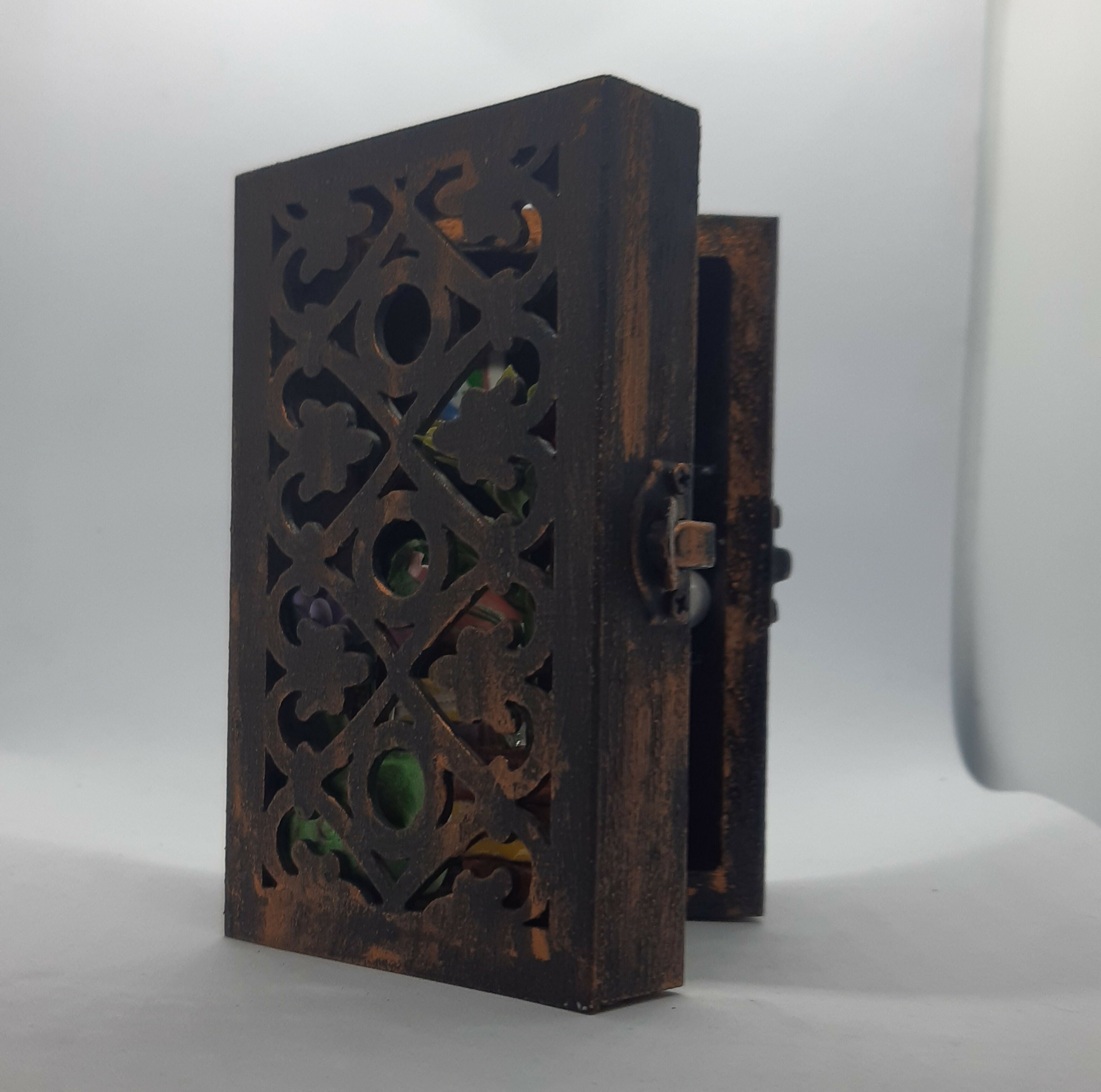 Bookcase Diorama Clay Trinket Filled Wooden Box