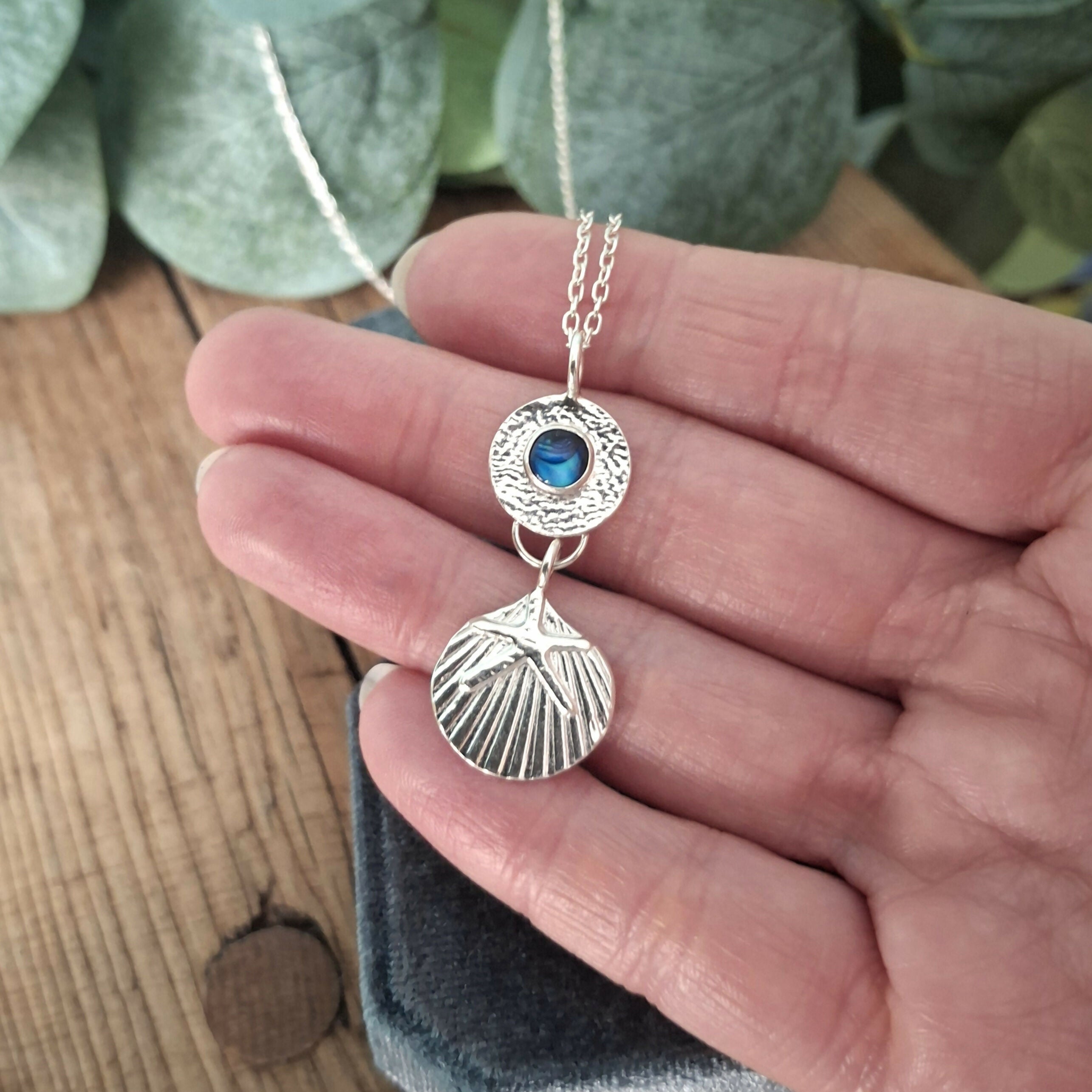 Handmade Seaside Shell Necklace With Abalone Stone