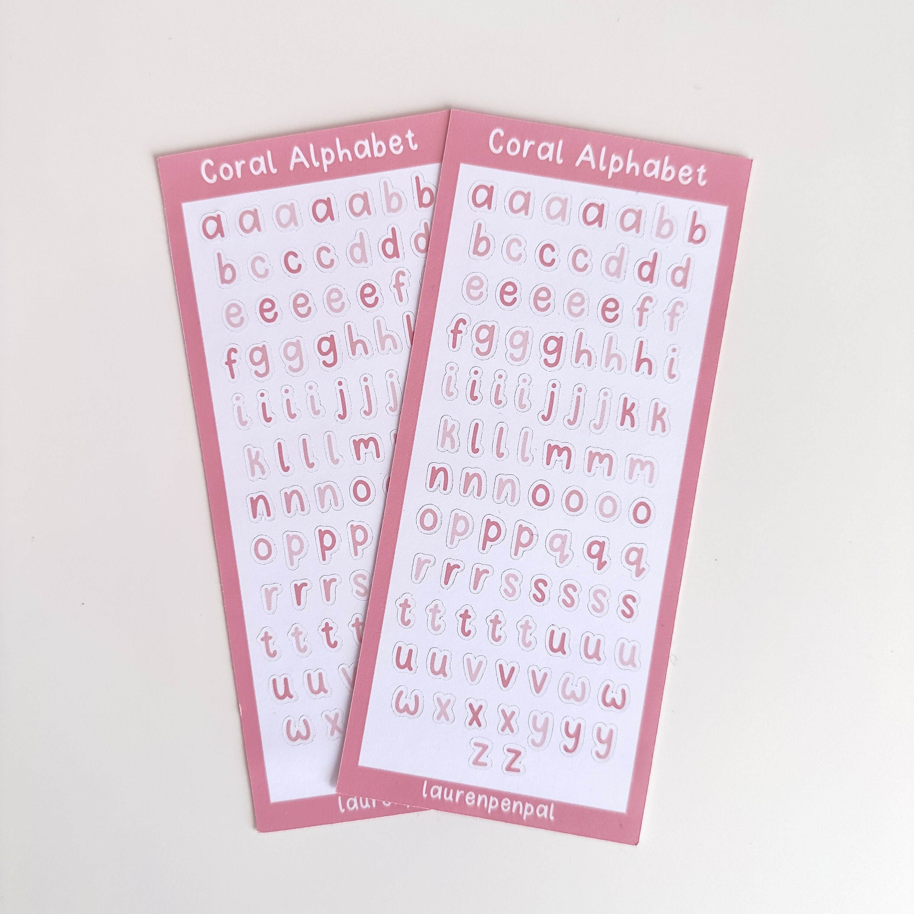 Coral Alphabet Sticker Sheet