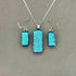 Ice Blue Dichroic Glass Necklace and Earrings Set - Sterling Silver, Handmade by Jade Tapson Glass