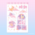 Vinyl Sticker Sheet - Pink Fish Cosmic Swim
