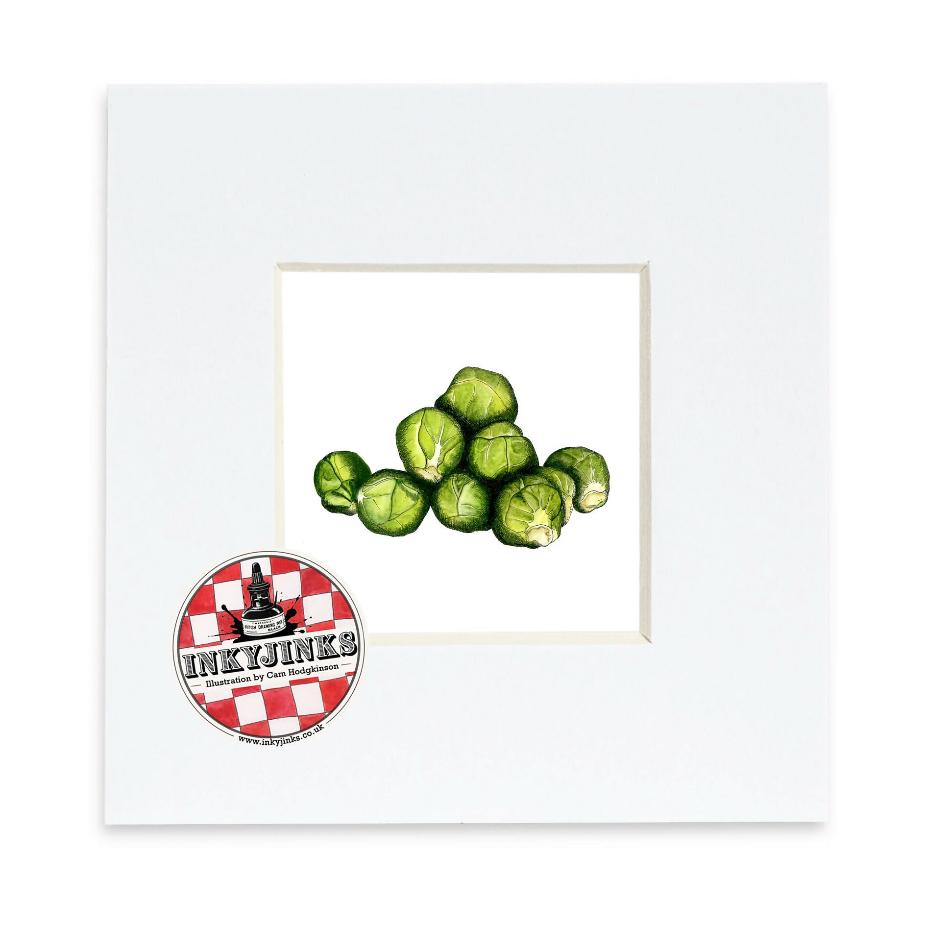 4” x 4” Mini Mounted Giclée Print of Sprouts