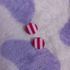 Polymer Clay Stripy Circle Stud Earrings