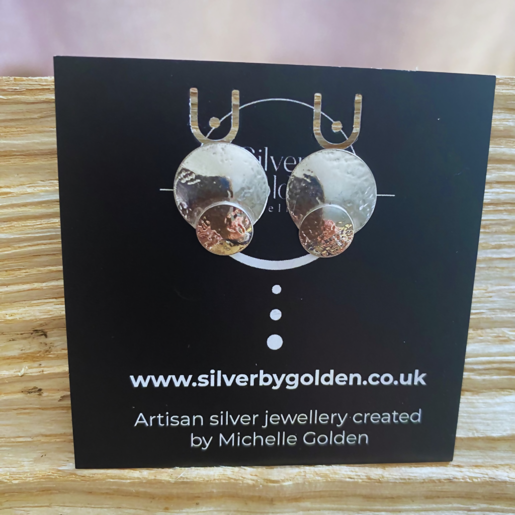 Sterling Silver Eclipse Disc Earrings
