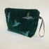 Green Velvet Hummingbird Makeup Bag