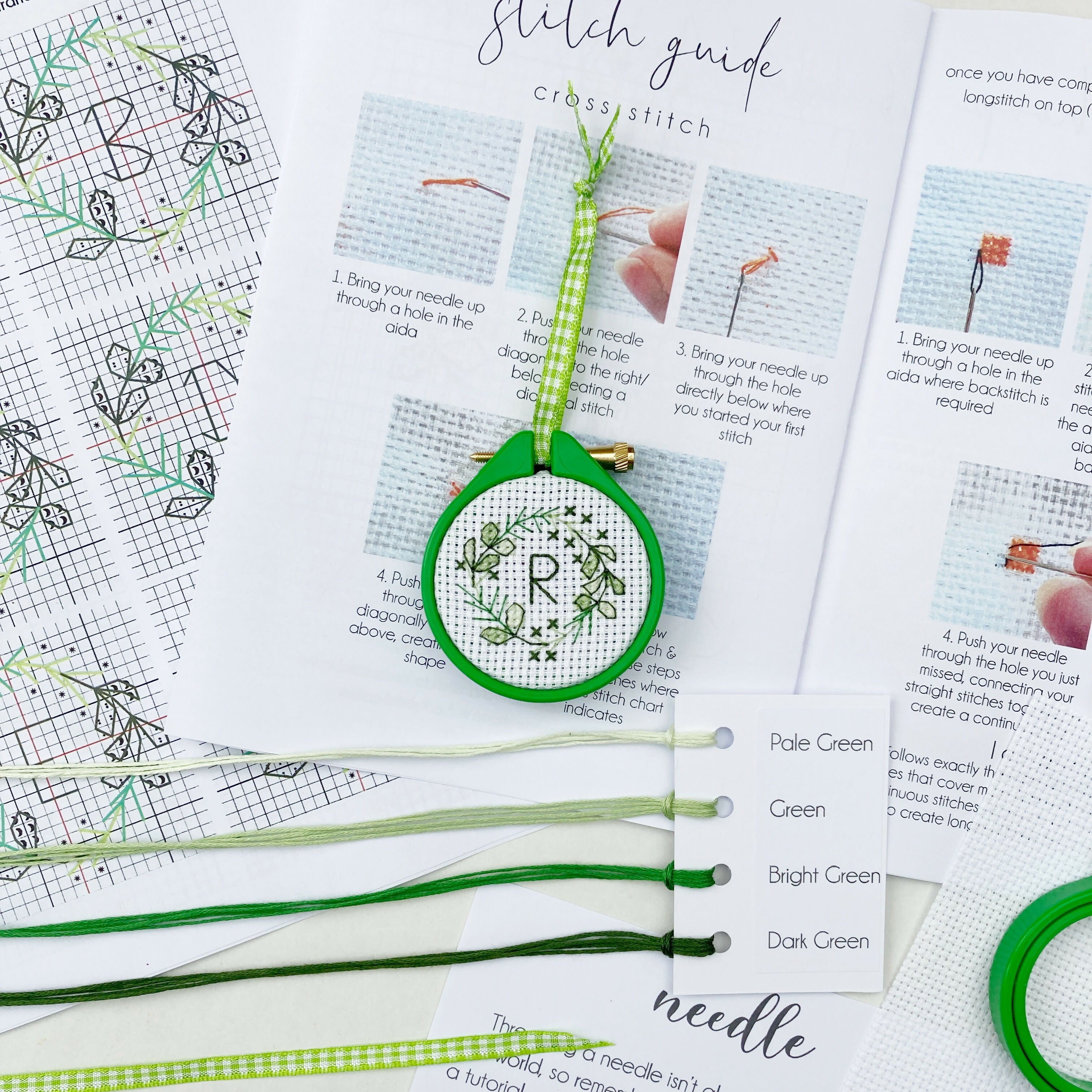 Personalised Letter Wreath Cross Stitch Kit