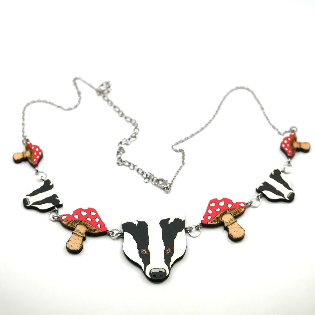 Badgers and Toadstools Necklace