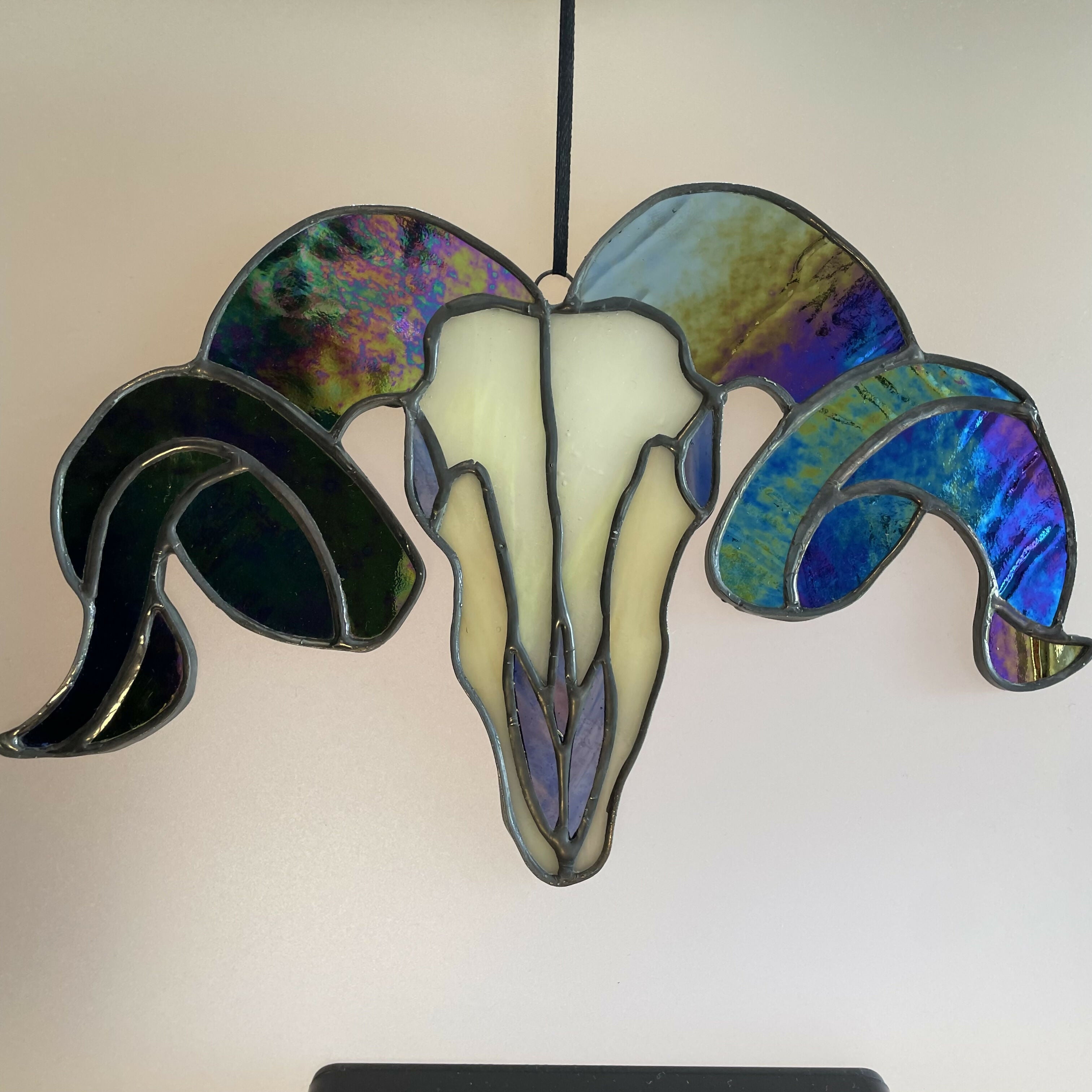 Stained Glass Sheep Skull