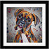 BOXER DOG COLOUR SPLASH FRAMED ARTWORK.