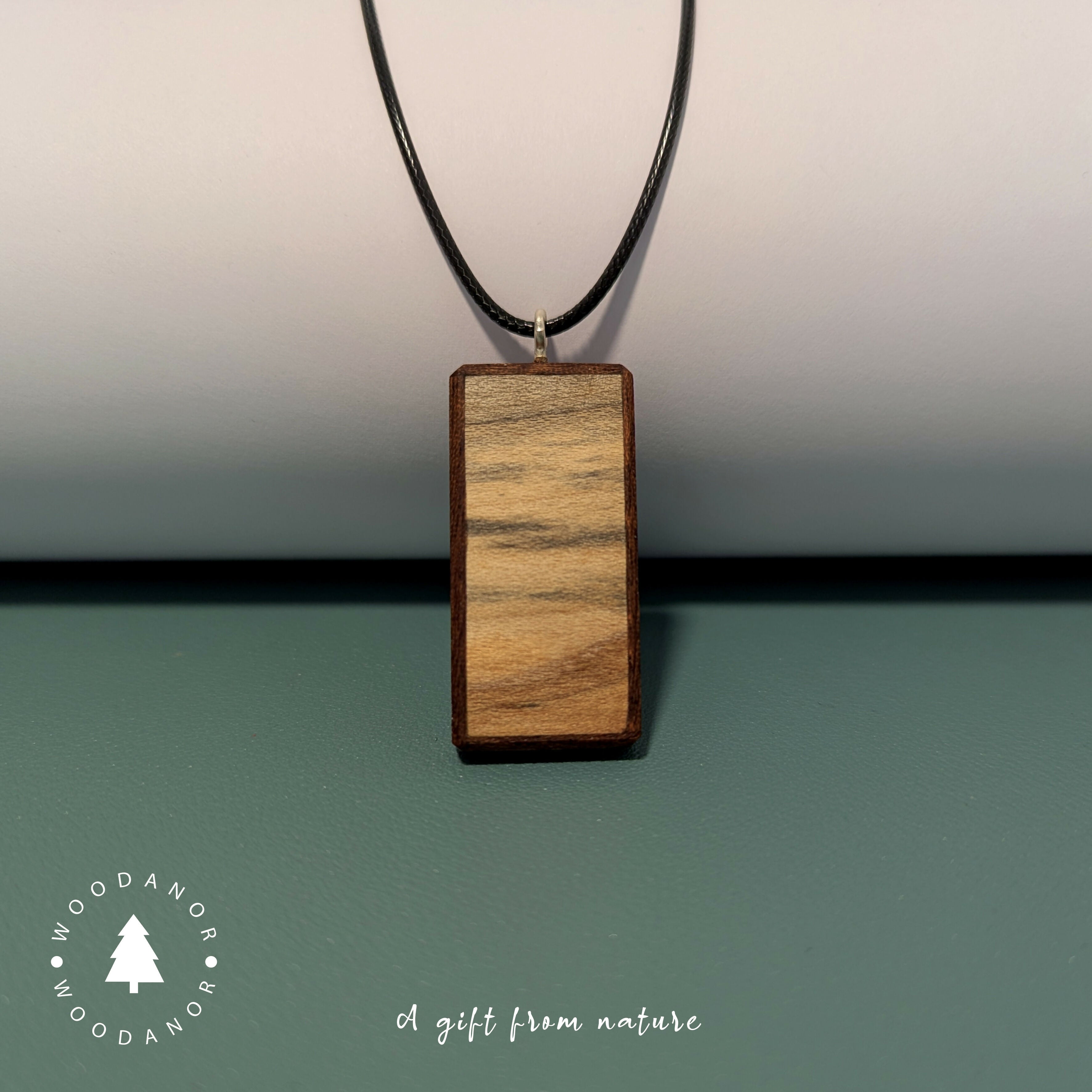 Natural Wood Grain Rectangle Pendant
