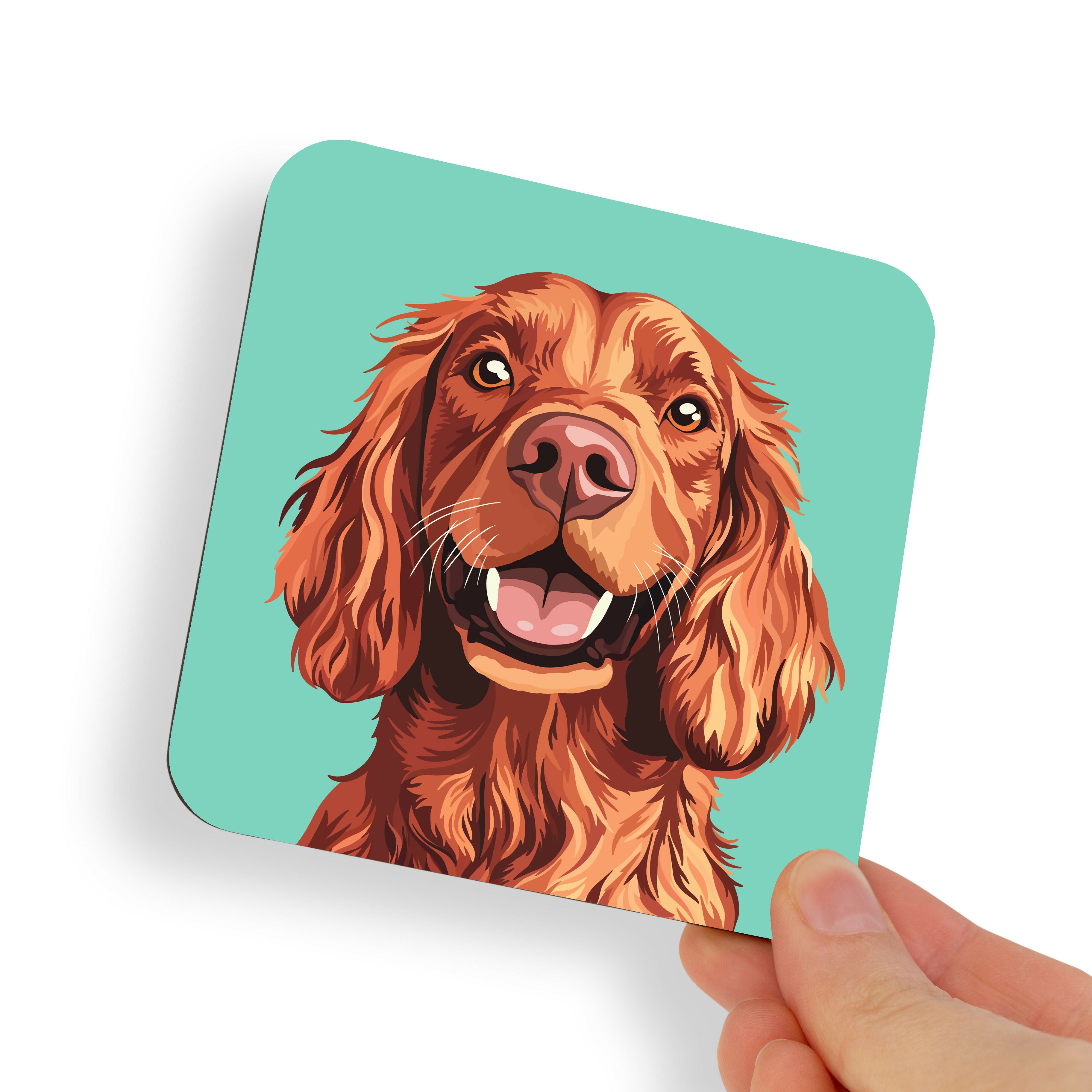 Spaniel Ginger Red Setter Dog Coaster