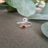 Handmade Adjustable Silver Amber Ring Size R