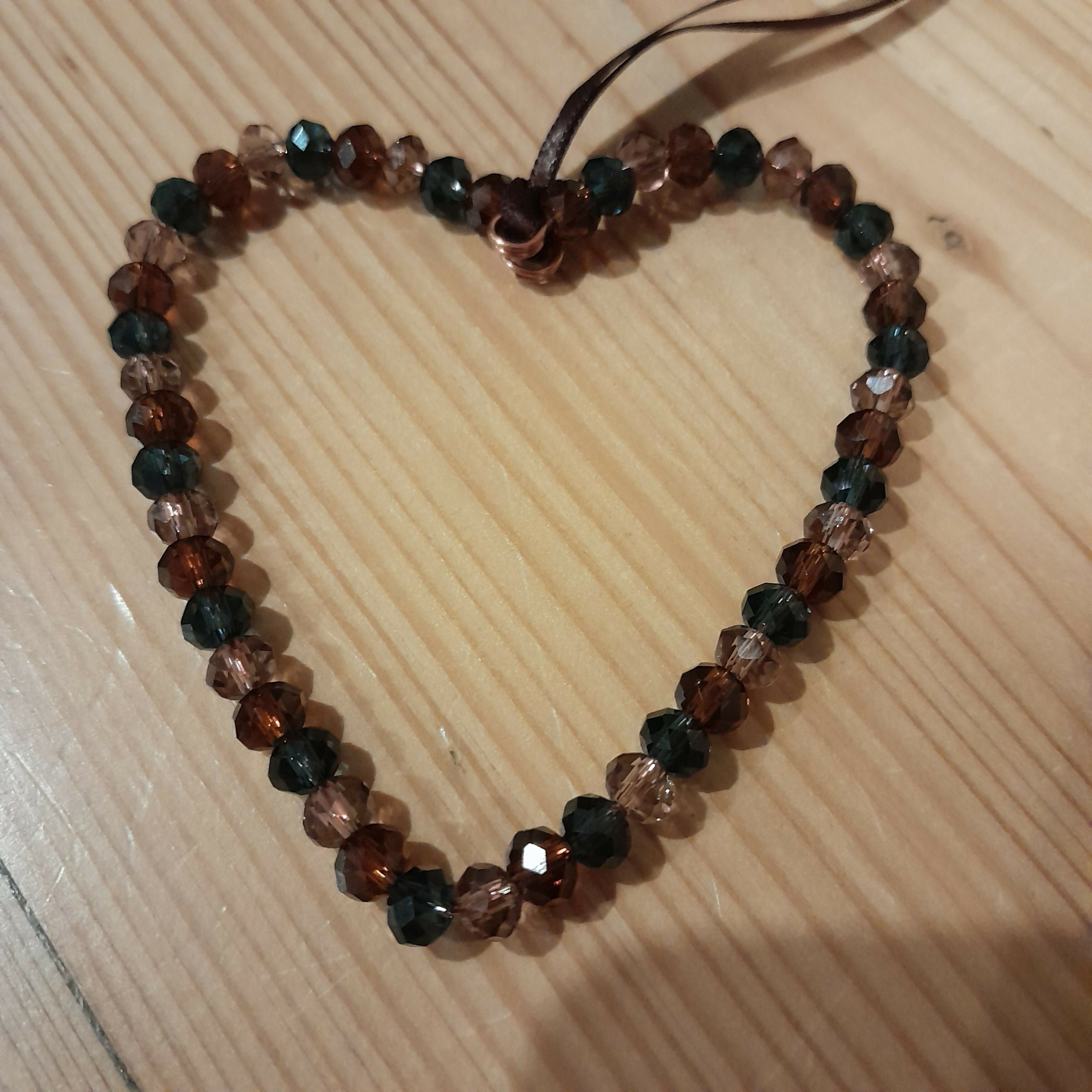 Love Token/Tree Jewellery with Faceted Glass Beads on Pure Copper Wire.