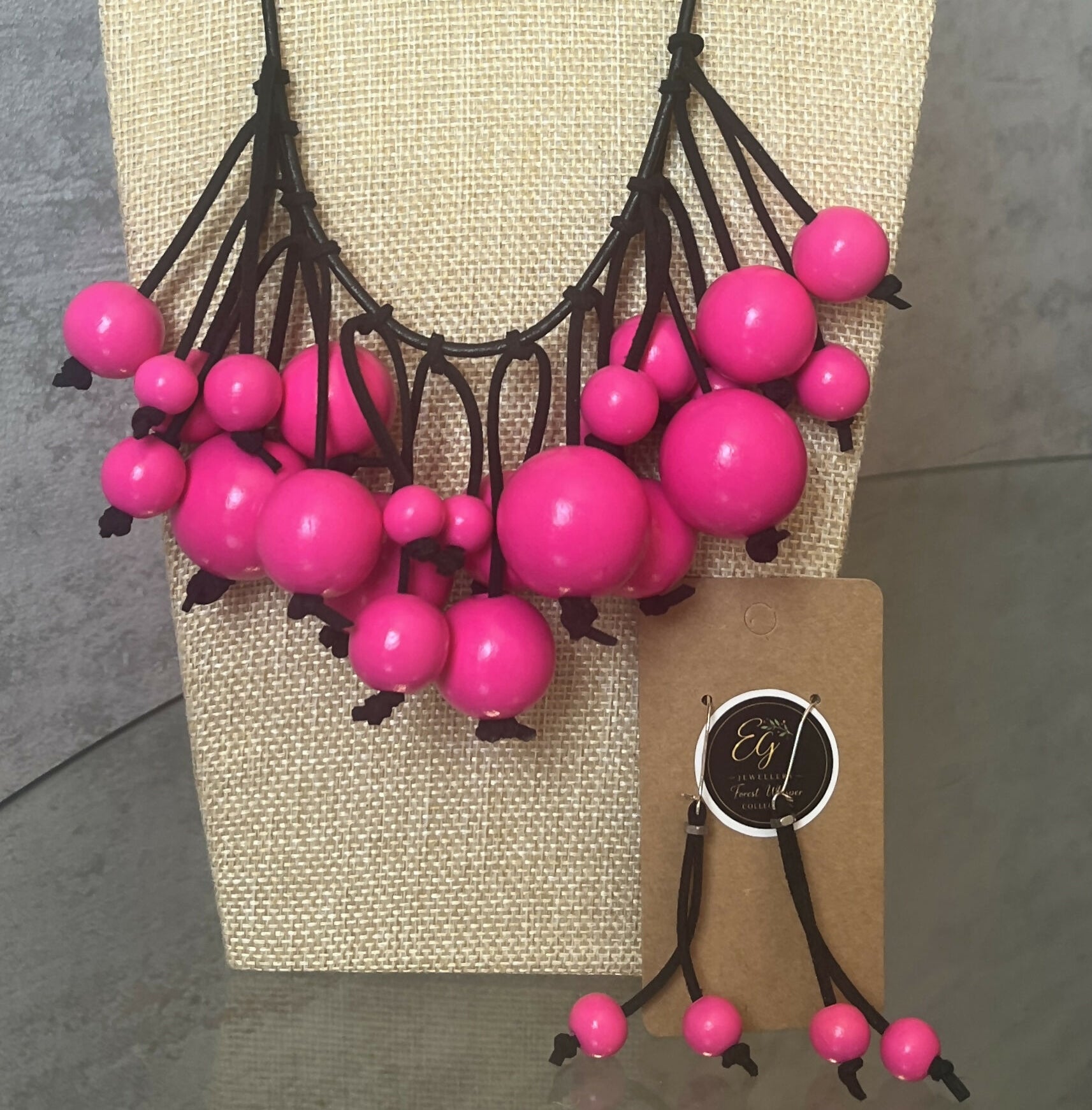 Pink Necklace & Earrings Set