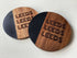 Leeds Football Inspired Engraved Black Marble and Acacia Wood Coaster