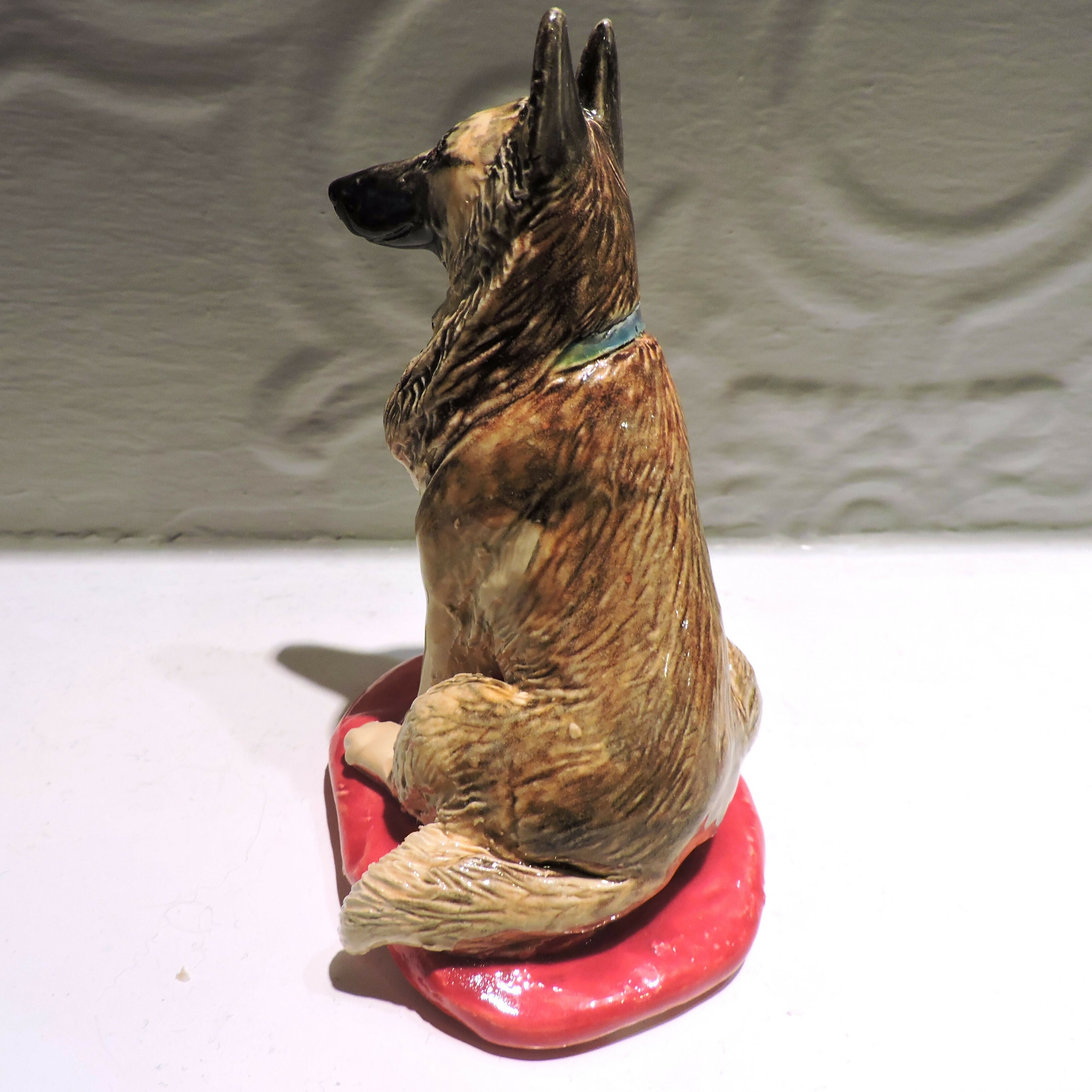 Ceramic belgian tervuren sheepdog sculpture