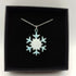 Light Blue and White Enamel Snowflake Pendant
