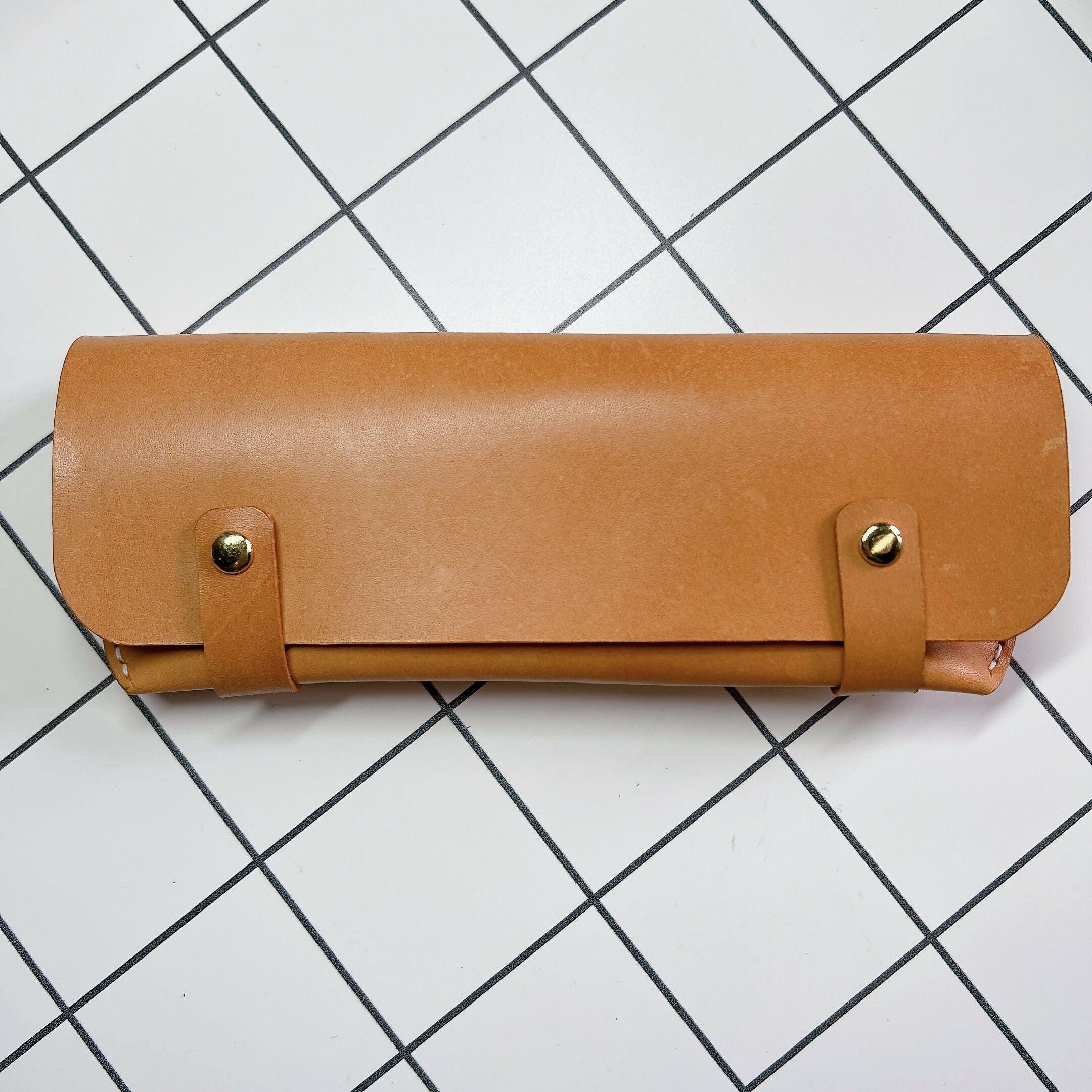 TwinSnap Leather Pencil Case/Glasses Case