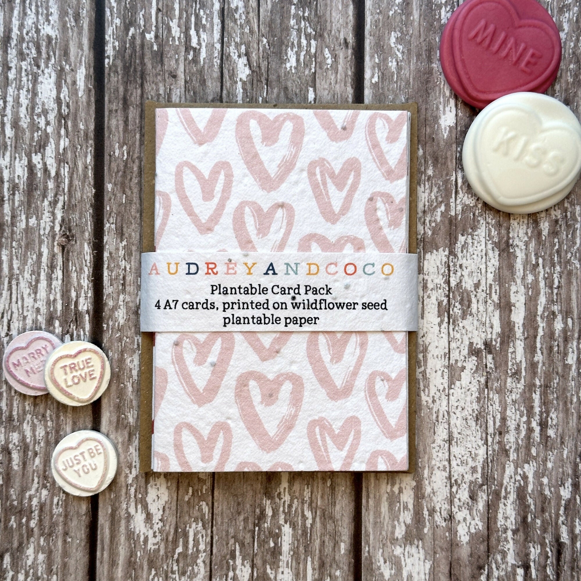 Plantable Valentine's Wildflower Seed Card Set (4 A7 Cards)