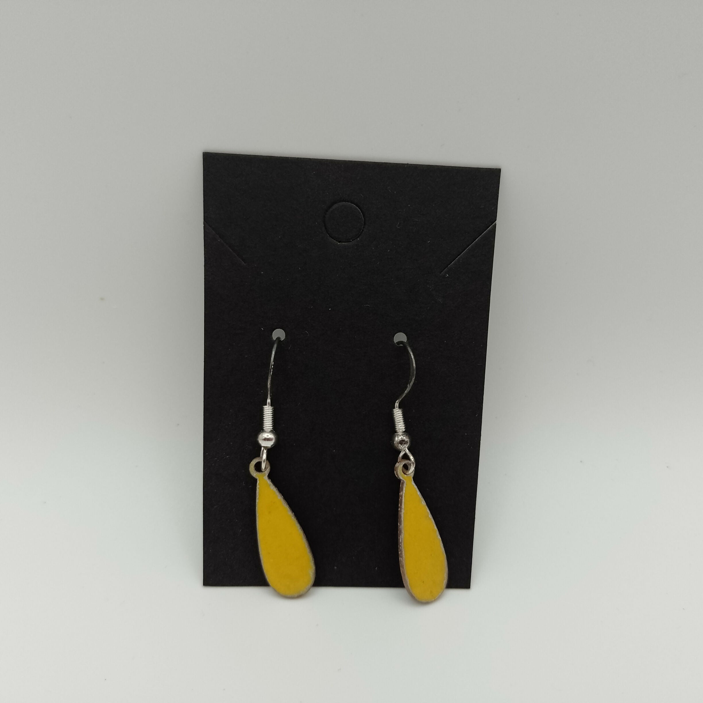 Yellow Drop Enamel Earrings